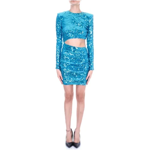 Turquoise Dress with Side Zipper , female, Sizes: XS, M, S - Amen - Modalova