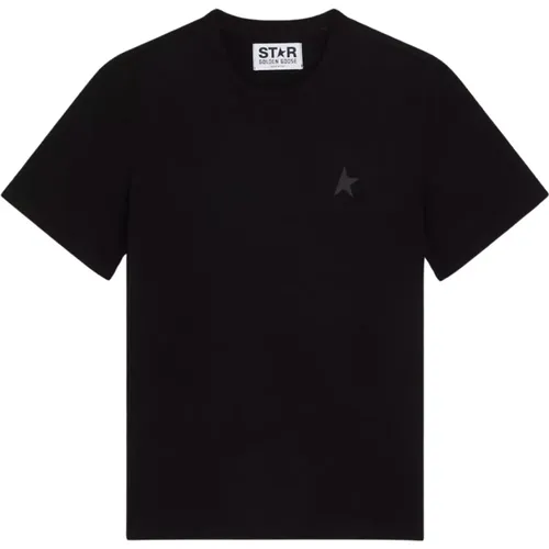 T-Shirts, male, , Size: M Cotton Logo T-shirt - Golden Goose - Modalova