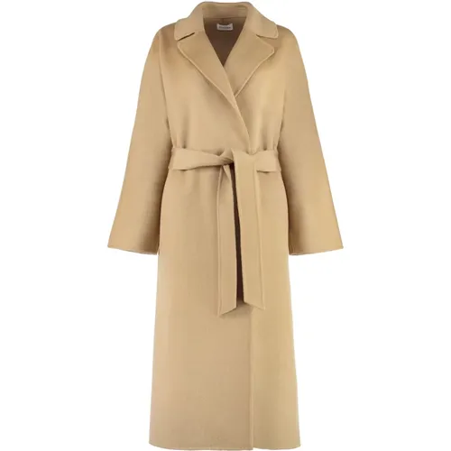 Belted Coats, female, , Size: L Wool Coat with Lapel Collar - P.a.r.o.s.h. - Modalova