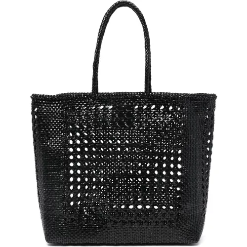 Handbags, female, , Size: ONE SIZE Leather Basket Weave Tote Bag - Dragon Diffusion - Modalova