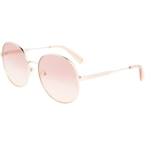 Sunglasses, female, , Size: ONE SIZE Rose Peach Bicolor Metal Sunglasses Women - Longchamp - Modalova