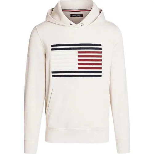 Herren Logo Grosgrain Hoodie , Herren, Größe: L - Tommy Hilfiger - Modalova