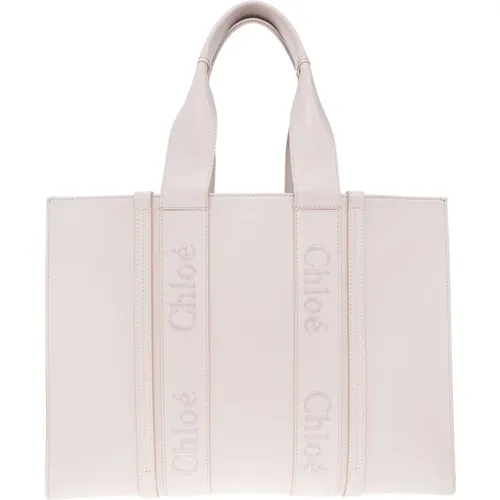 ‘Woody Large’ shopper bag , female, Sizes: ONE SIZE - Chloé - Modalova
