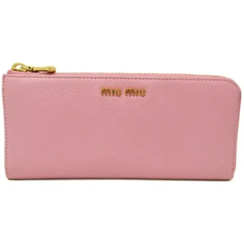 Pre-owned Leather wallets , female, Sizes: ONE SIZE - Miu Miu Pre-owned - Modalova