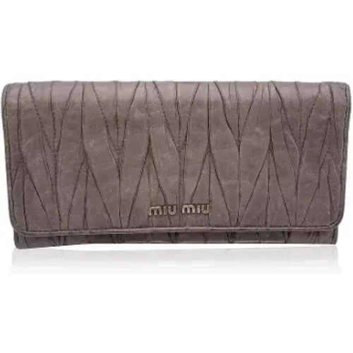 Pre-owned Leather wallets , female, Sizes: ONE SIZE - Miu Miu Pre-owned - Modalova