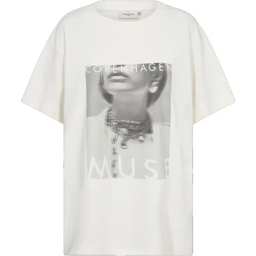 T-Shirt mit Grafikdruck Jet Stream , Damen, Größe: Xs/S - Copenhagen Muse - Modalova