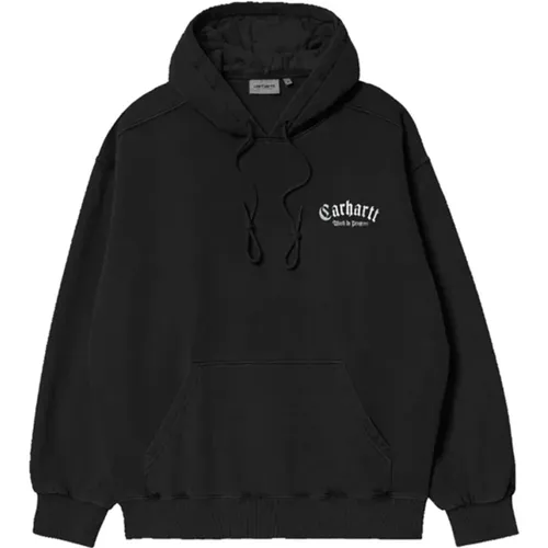 Hooded Onyx Script Sweatshirt , female, Sizes: L - Carhartt WIP - Modalova
