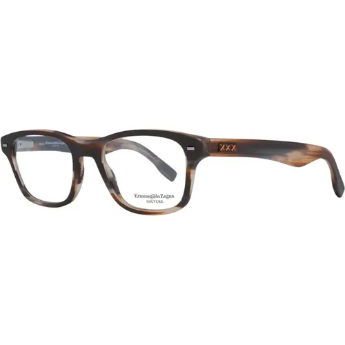 Glasses, male, , Size: ONE SIZE Trapezium Optical Frames with Spring Hinge - Ermenegildo Zegna - Modalova