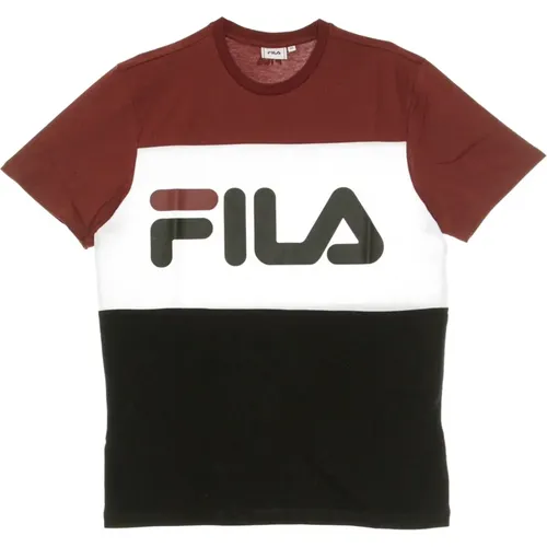 T-Shirts, male, , Size: L Tawny Port Black White T-shirt Men - Fila - Modalova