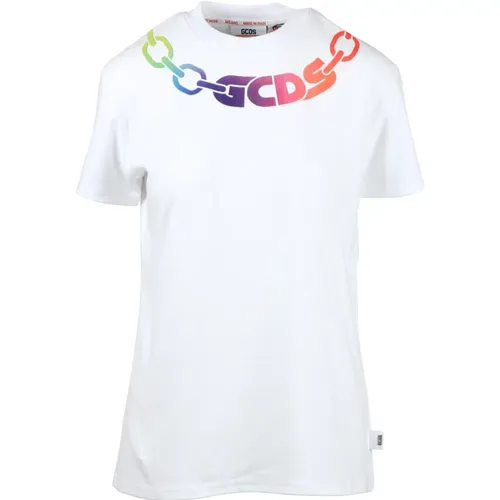 Weiße Logo T-Shirts Kurzarm Rundhalsausschnitt - GCDS - Modalova