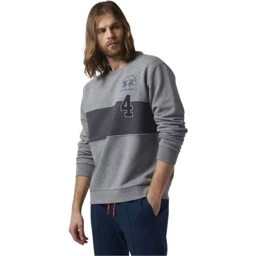 Men Cotton Sweatshirt with Embroidered Logo , male, Sizes: S - LA MARTINA - Modalova