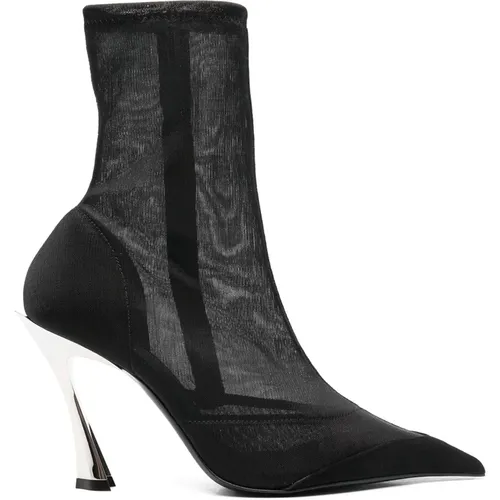 Heeled Boots, female, , Size: 6 US High Heel Shoes with Side Zip - Mugler - Modalova