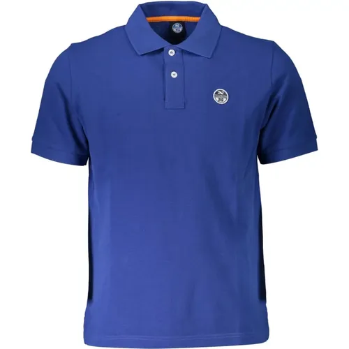 Blaues Baumwoll-Poloshirt mit Logo , Herren, Größe: XL - North Sails - Modalova