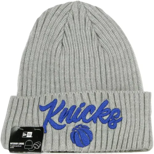 NBA Draft Knit Beanie Heather Grey , male, Sizes: ONE SIZE - new era - Modalova