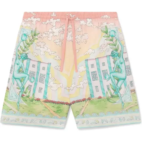 Art Deco Linen Shorts MultiColour , Herren, Größe: L - Casablanca - Modalova