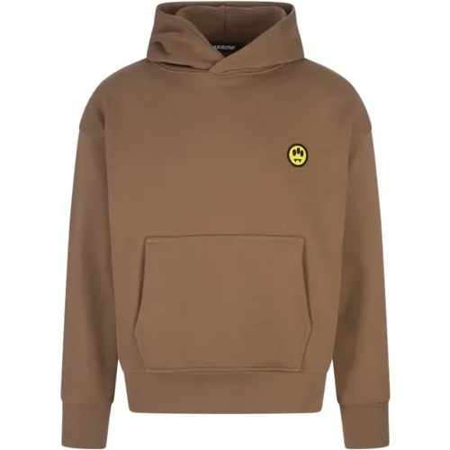 Brauner Hoodie mit Lächelndetail , Herren, Größe: L - BARROW - Modalova