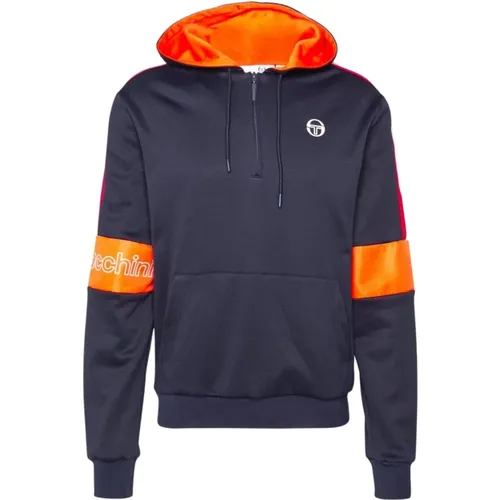 Logo Cross Hoodie - Blau , Herren, Größe: S - Sergio Tacchini - Modalova