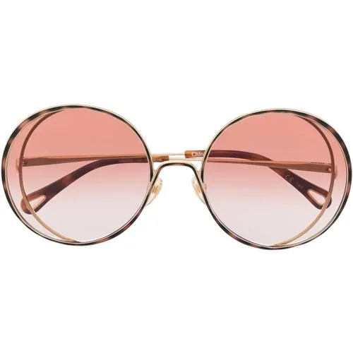Gold Sunglasses for Women , female, Sizes: 61 MM - Chloé - Modalova