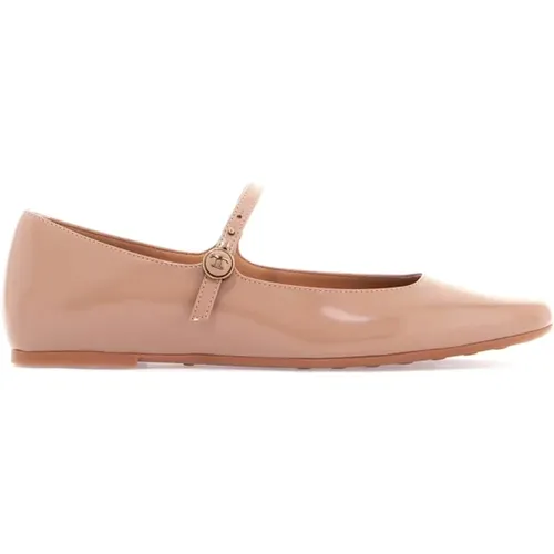 Glänzende Leder Ballett Flats , Damen, Größe: 36 EU - TOD'S - Modalova