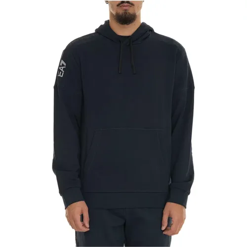 Hoodies, male, , Size: 2XL Casual Cotton Sweatshirt for Men - Emporio Armani EA7 - Modalova