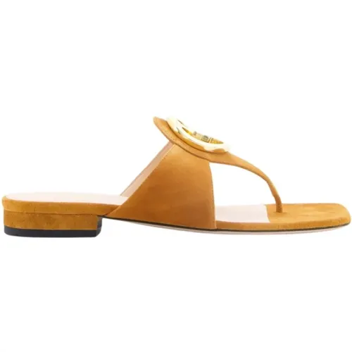 Suede Thong Sandals , female, Sizes: 4 UK - Gucci - Modalova