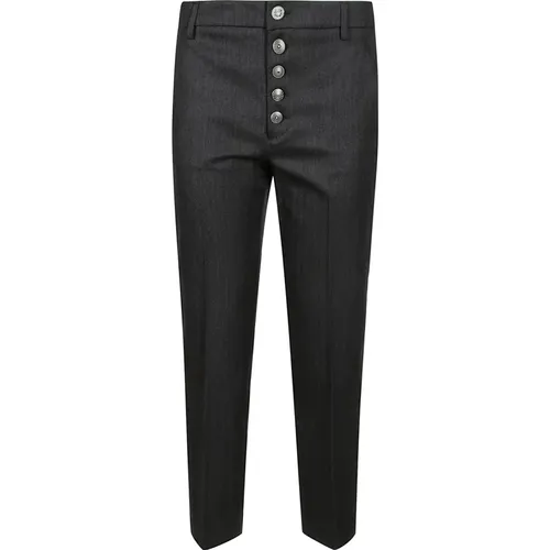 Lockere Chino Hose mit Juwelknopf , Damen, Größe: W27 - Dondup - Modalova