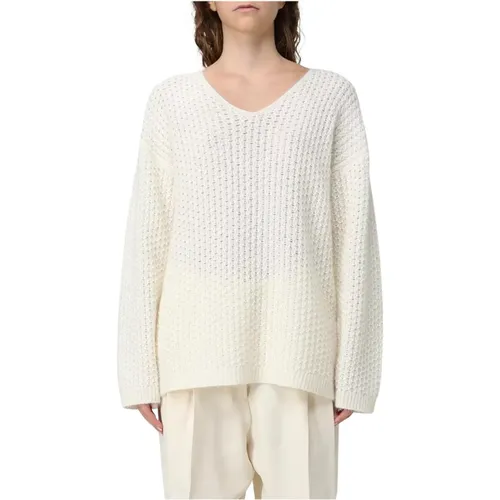 V-neck Knitwear, female, , Size: S V-Neck Pullover Sweater - Fabiana Filippi - Modalova