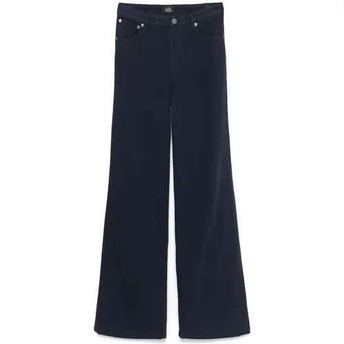 Dunkelblaue Wide Leg Denim Jeans , Damen, Größe: W26 - A.P.C. - Modalova