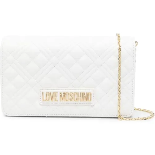 Quilted Shoulder Bag with Gold Logo , female, Sizes: ONE SIZE - Love Moschino - Modalova