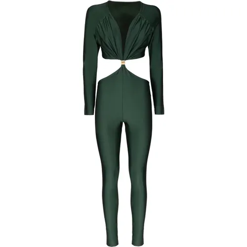 Lycra Jumpsuit with Deep Neckline , female, Sizes: XS, 2XS - MVP wardrobe - Modalova