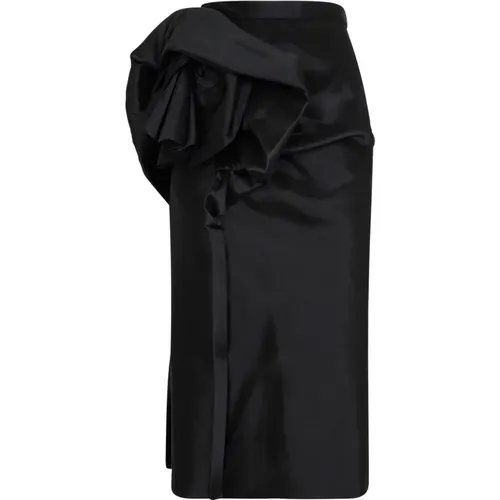Draped Midi Skirt , female, Sizes: 2XS - Maison Margiela - Modalova