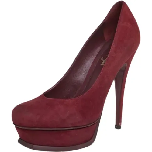 Pre-owned Pumps, female, , Size: 7 US Pre-owned Suede heels - Yves Saint Laurent Vintage - Modalova