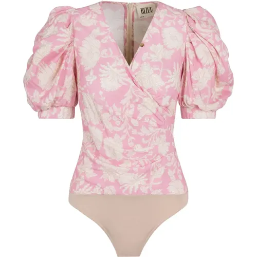 Blumenmuster Wrap Bodysuit , Damen, Größe: L - Bizuu - Modalova