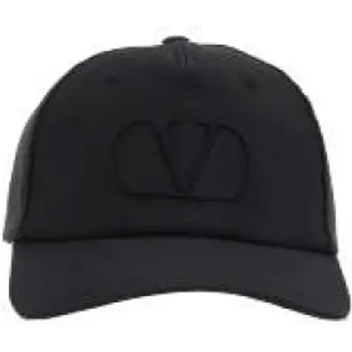 Caps, male, , Size: 59 CM Silk VLogo Baseball Cap - Valentino Garavani - Modalova