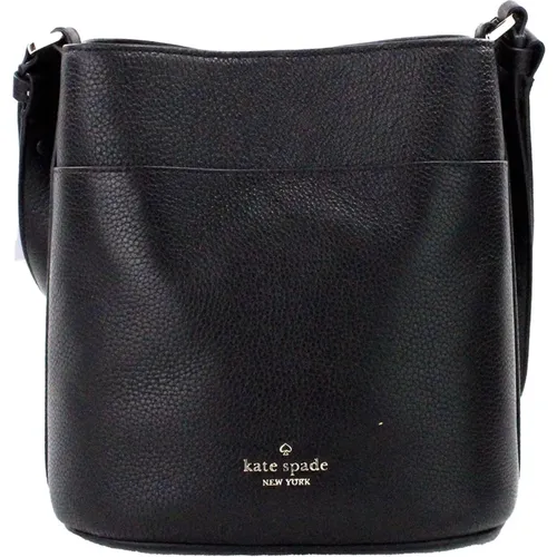 Schwarze Leder Bucket Crossbody Tasche , Damen, Größe: ONE Size - Kate Spade - Modalova