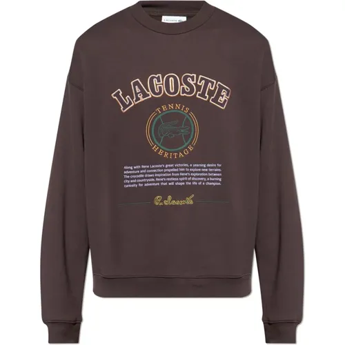 Sweatshirts, male, , Size: S Sweatshirt with embroidered logo - Lacoste - Modalova