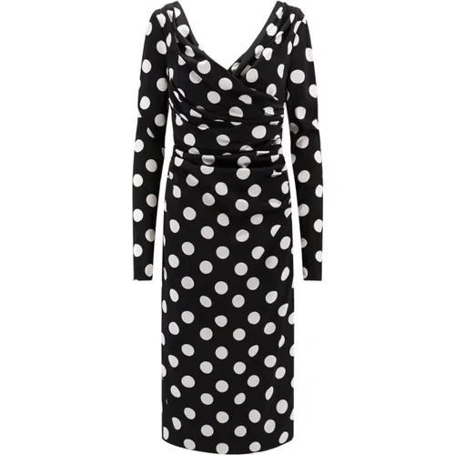 Polka-dot Viscose Dress , female, Sizes: L - Dolce & Gabbana - Modalova