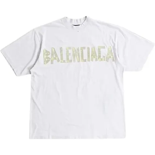 T-Shirts, male, , Size: S Vintage Oversize Tee Shirt Unisex - Balenciaga - Modalova