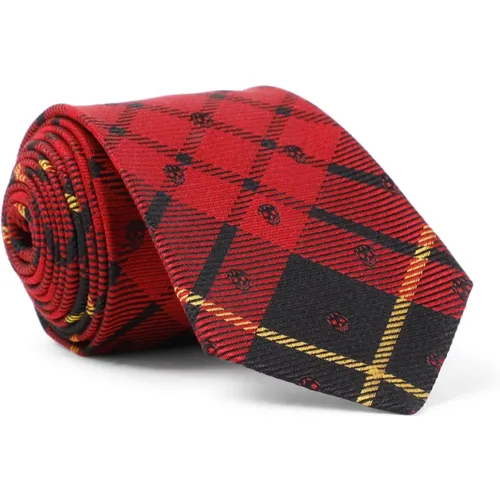 Black Tartan Tie , male, Sizes: ONE SIZE - alexander mcqueen - Modalova