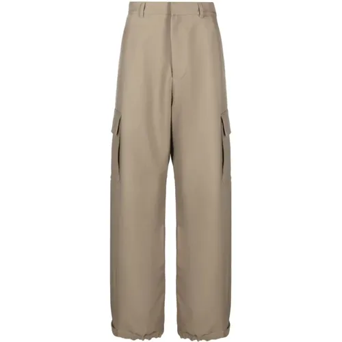 Embroidered Cargo Pants , male, Sizes: S, L, XL, M - Off White - Modalova