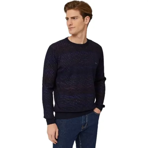 Elegant Wool Zig-Zag Pullover , male, Sizes: L, M, XL, S - Harmont & Blaine - Modalova