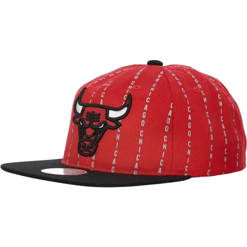 Caps, male, , Size: ONE SIZE Chicago Bulls Pinstripe Snapback Cap - Mitchell & Ness - Modalova