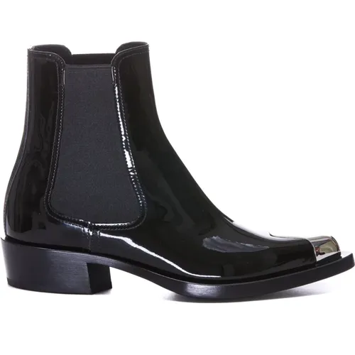 Patent Leather Chelsea Boots , female, Sizes: 3 UK, 5 UK, 4 UK, 4 1/2 UK, 6 UK, 5 1/2 UK, 3 1/2 UK - alexander mcqueen - Modalova