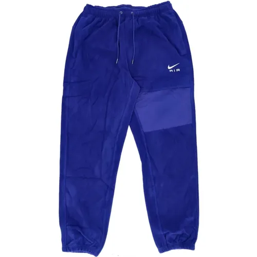 Straight Trousers, male, , Size: XL Winterized Fleece Tracksuit Trousers /White - Nike - Modalova