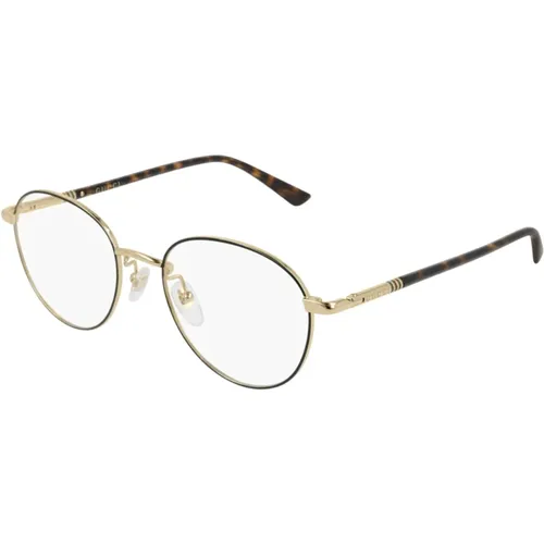 Gold Schwarz Brillengestell , unisex, Größe: 51 MM - Gucci - Modalova