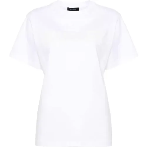 Weißes Baumwoll-T-Shirt mit Logo - Mugler - Modalova