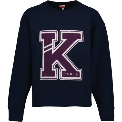 Oversized Sweatshirt mit Besticktem Logo - Kenzo - Modalova