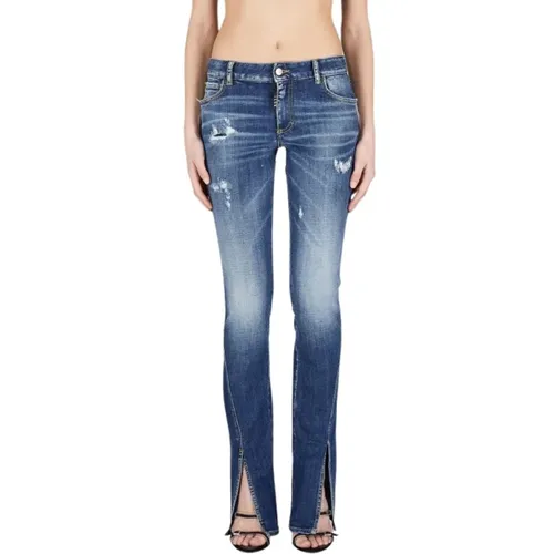 Ausgestellte Stretch-Baumwolljeans mit Used-Look - Dsquared2 - Modalova