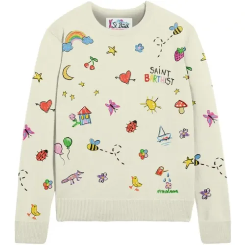 Prinzessin Sweatshirt Skizze Stickerei - MC2 Saint Barth - Modalova