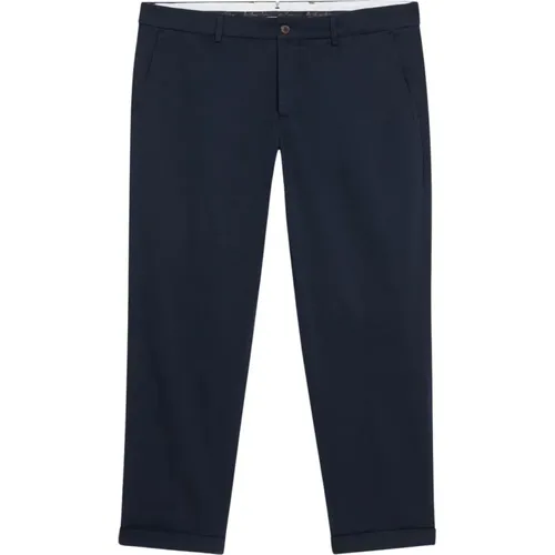 Marineblaue Chinos aus doppelt verdrehter Baumwolle mit lockerer Passform , Herren, Größe: W32 - Brooks Brothers - Modalova